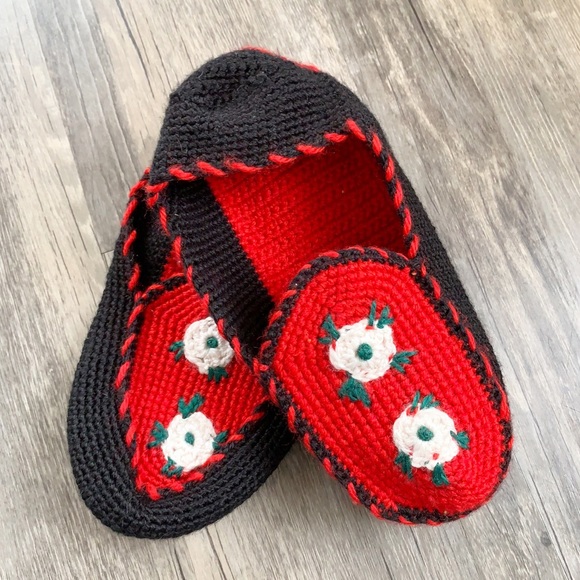 Hand Knit Wool Sock Bootie Slippers Handmade - Picture 2 of 4